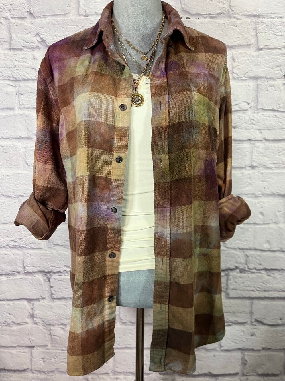 Reworked/upcycled flannel shirt